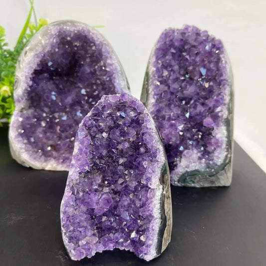 Natural Amethyst Crystal Cluster โ Raw Geode from Uruguay for Home Decor & Spiritual Healing
