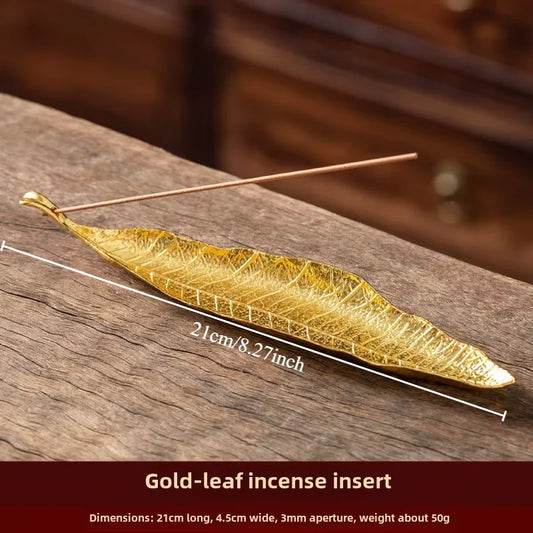 Long Leaf Incense Holder โ Ash Catcher Censer for Meditation & Home Decor